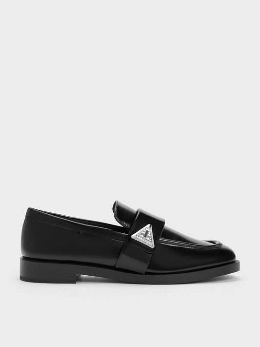 CHARLES & KEITH Best Price / Trice Metallic Accent Loafers - Black Box