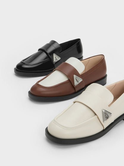 CHARLES & KEITH Best Price / Trice Metallic Accent Loafers - Black Box