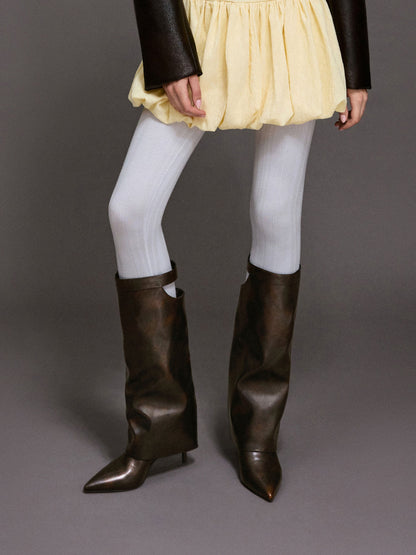 CHARLES & KEITH Sale / Cut-Out Stiletto Knee-High Boots - Brown