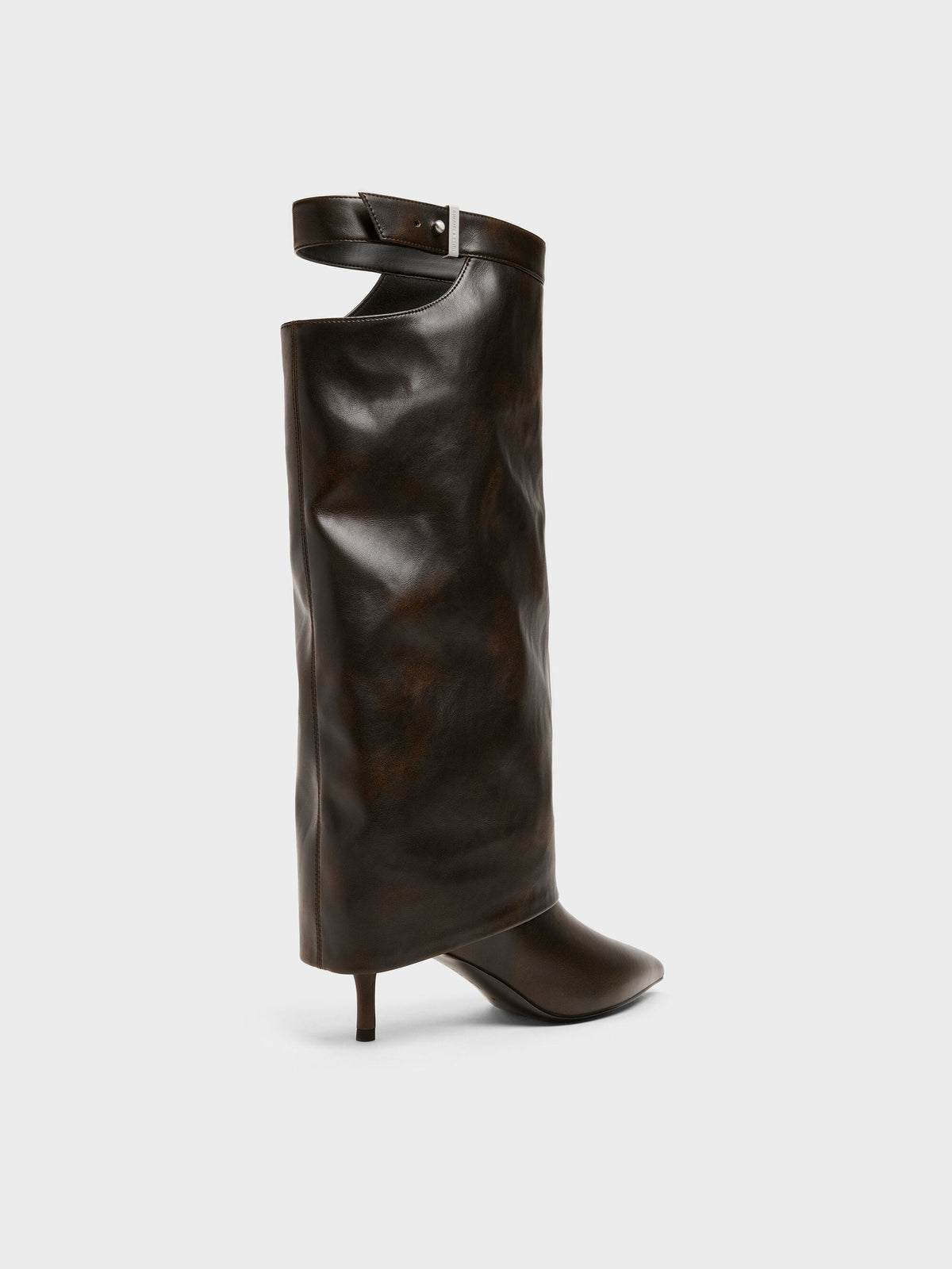 CHARLES & KEITH Sale / Cut-Out Stiletto Knee-High Boots - Brown