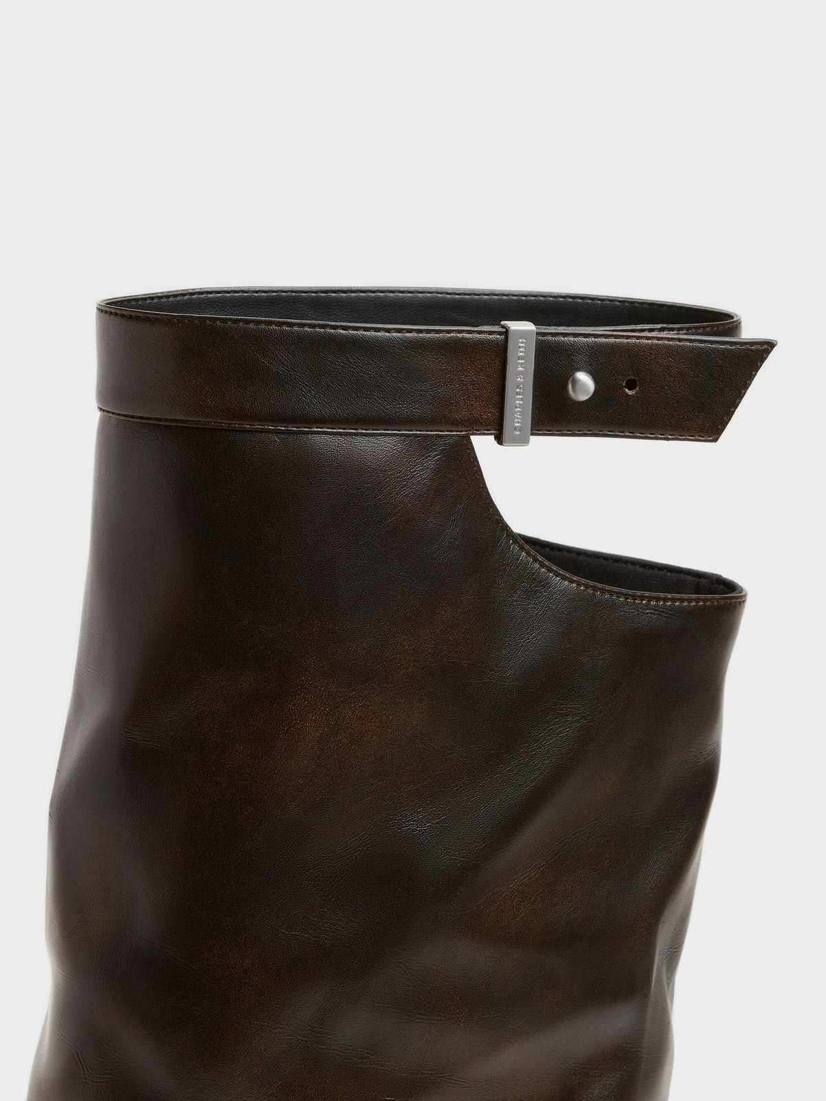 CHARLES & KEITH Sale / Cut-Out Stiletto Knee-High Boots - Brown