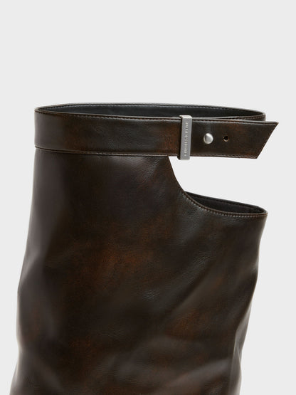 CHARLES & KEITH Sale / Cut-Out Stiletto Knee-High Boots - Brown