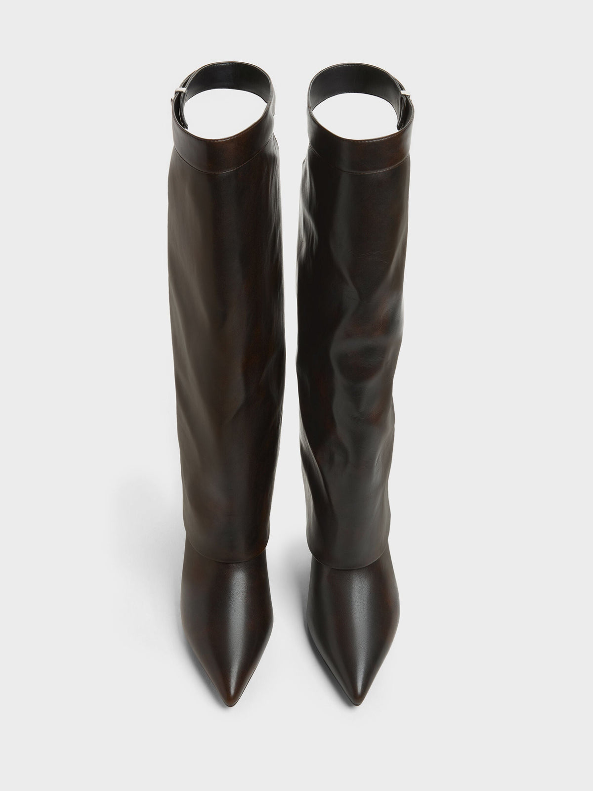 CHARLES & KEITH Sale / Cut-Out Stiletto Knee-High Boots - Brown