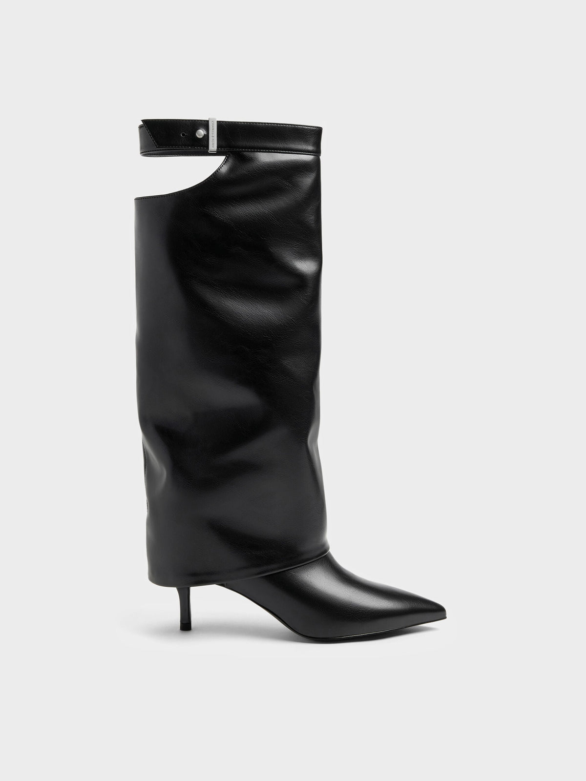 CHARLES & KEITH Smart Buy / Cut-Out Stiletto Knee-High Boots - Black