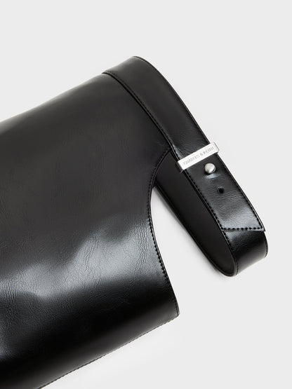 CHARLES & KEITH Smart Buy / Cut-Out Stiletto Knee-High Boots - Black