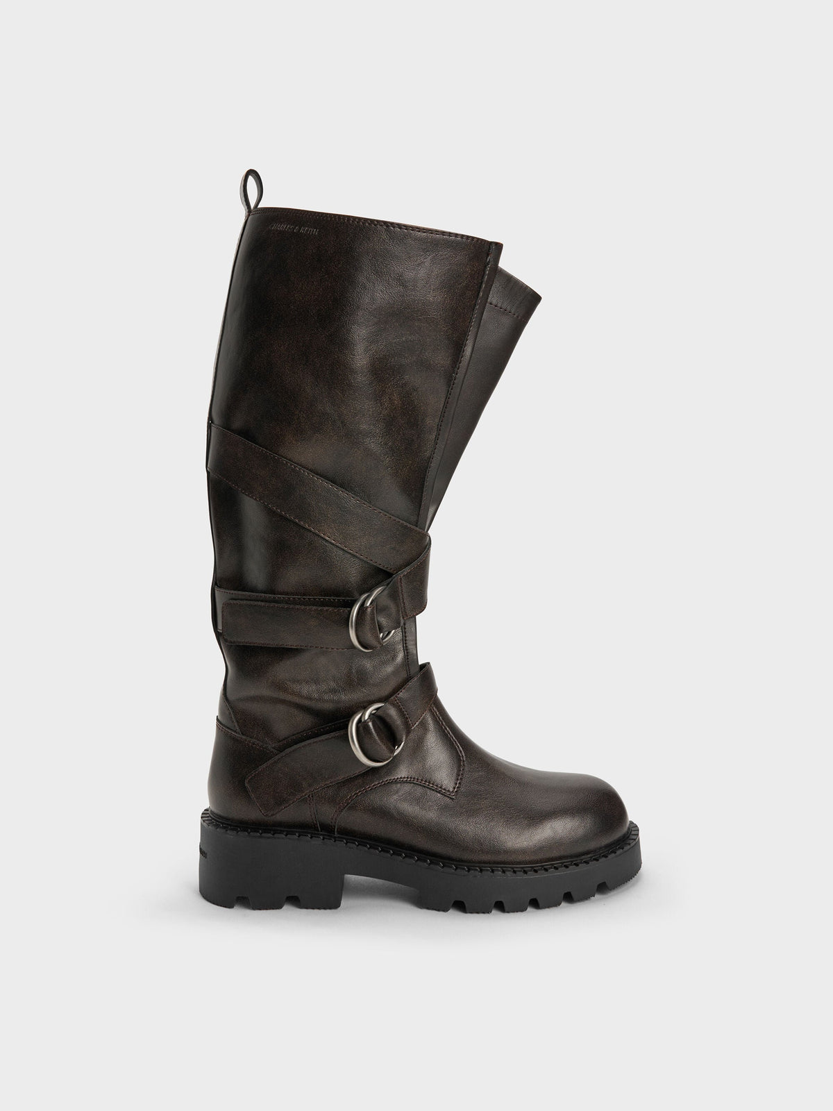 CHARLES & KEITH Value / Double-Strap Knee-High Boots - Dark Brown