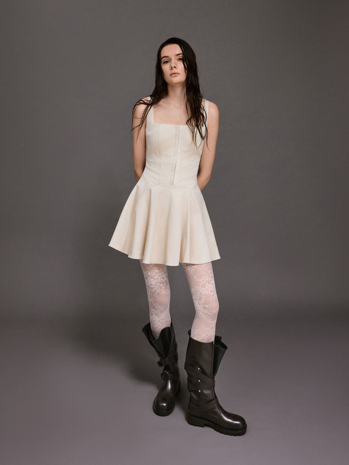 CHARLES & KEITH Value / Double-Strap Knee-High Boots - Dark Brown