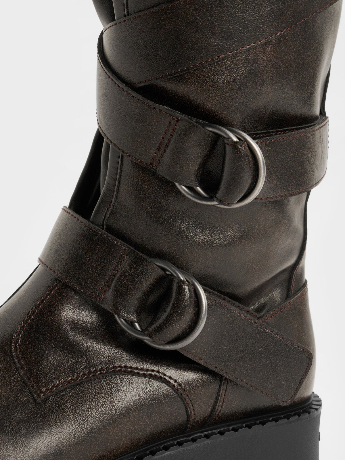 CHARLES & KEITH Value / Double-Strap Knee-High Boots - Dark Brown