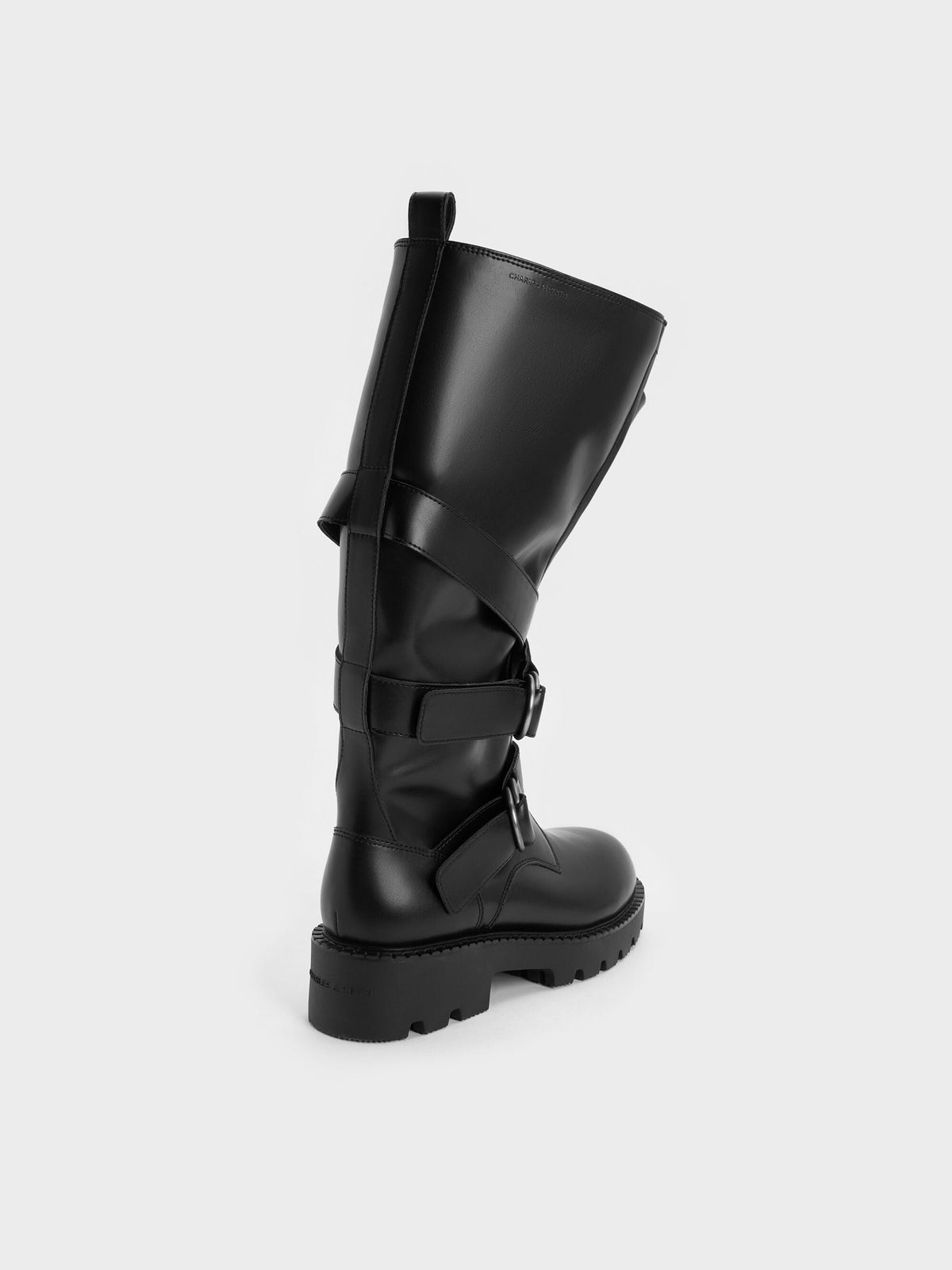CHARLES & KEITH Sale / Double-Strap Knee-High Boots - Black