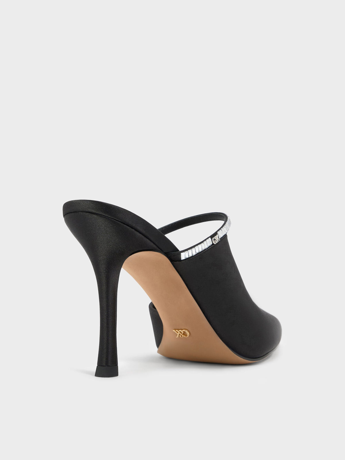CHARLES & KEITH Deals / Gem D'Orsay Stiletto Mules - Black Textured