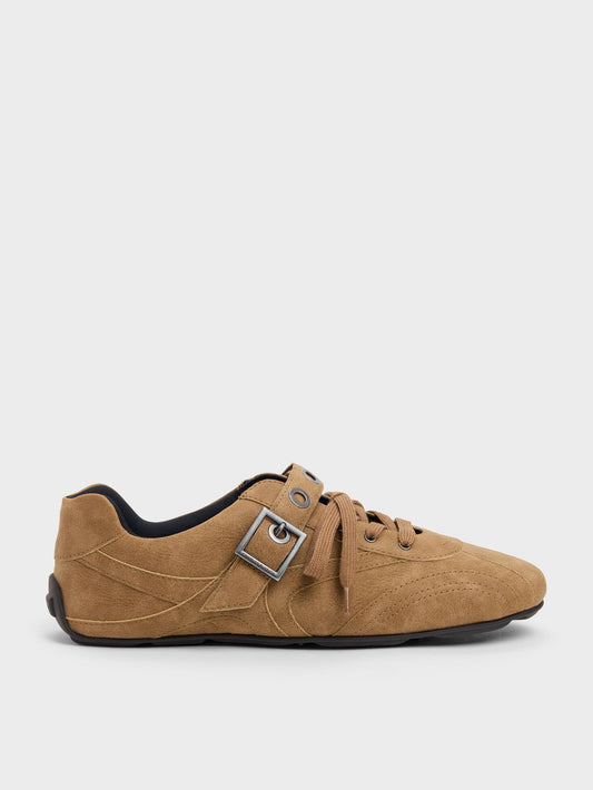 CHARLES & KEITH Classic / Jollie Grommet Mary Jane Sneakers - Sand