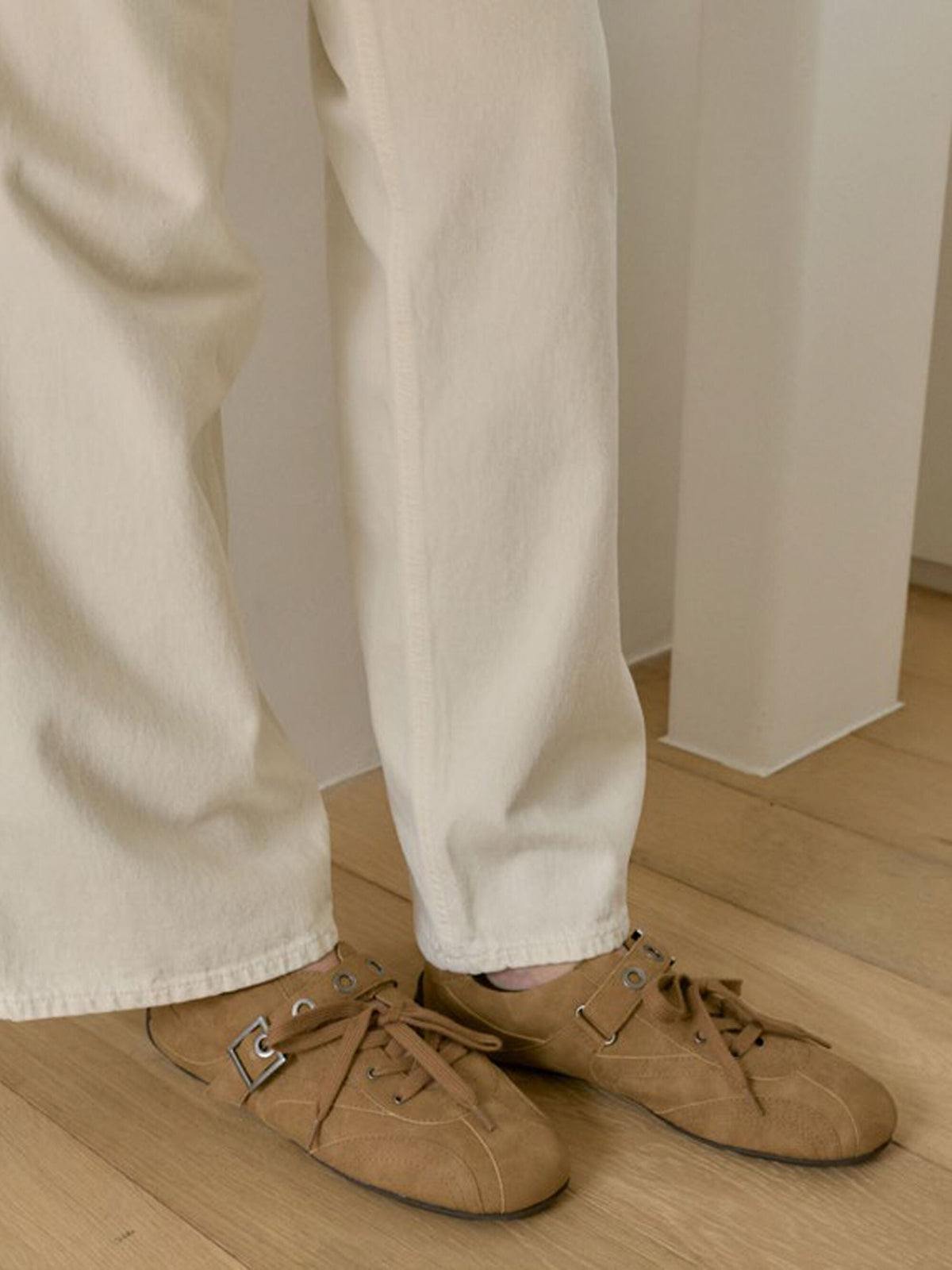 CHARLES & KEITH Classic / Jollie Grommet Mary Jane Sneakers - Sand