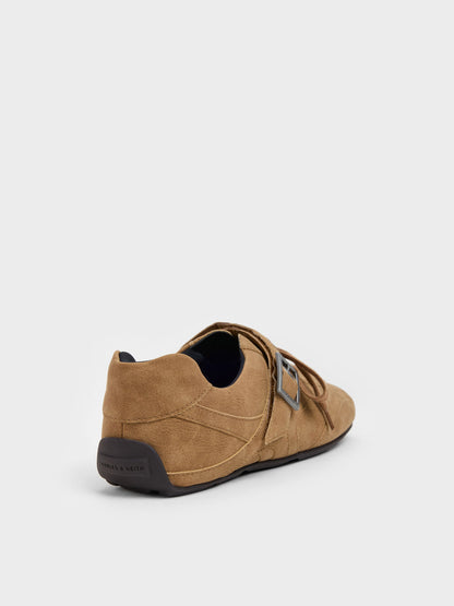 CHARLES & KEITH Classic / Jollie Grommet Mary Jane Sneakers - Sand