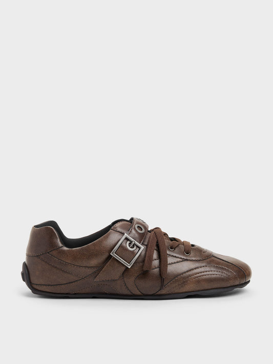 CHARLES & KEITH Special Offer / Jollie Grommet Mary Jane Sneakers - Dark Brown