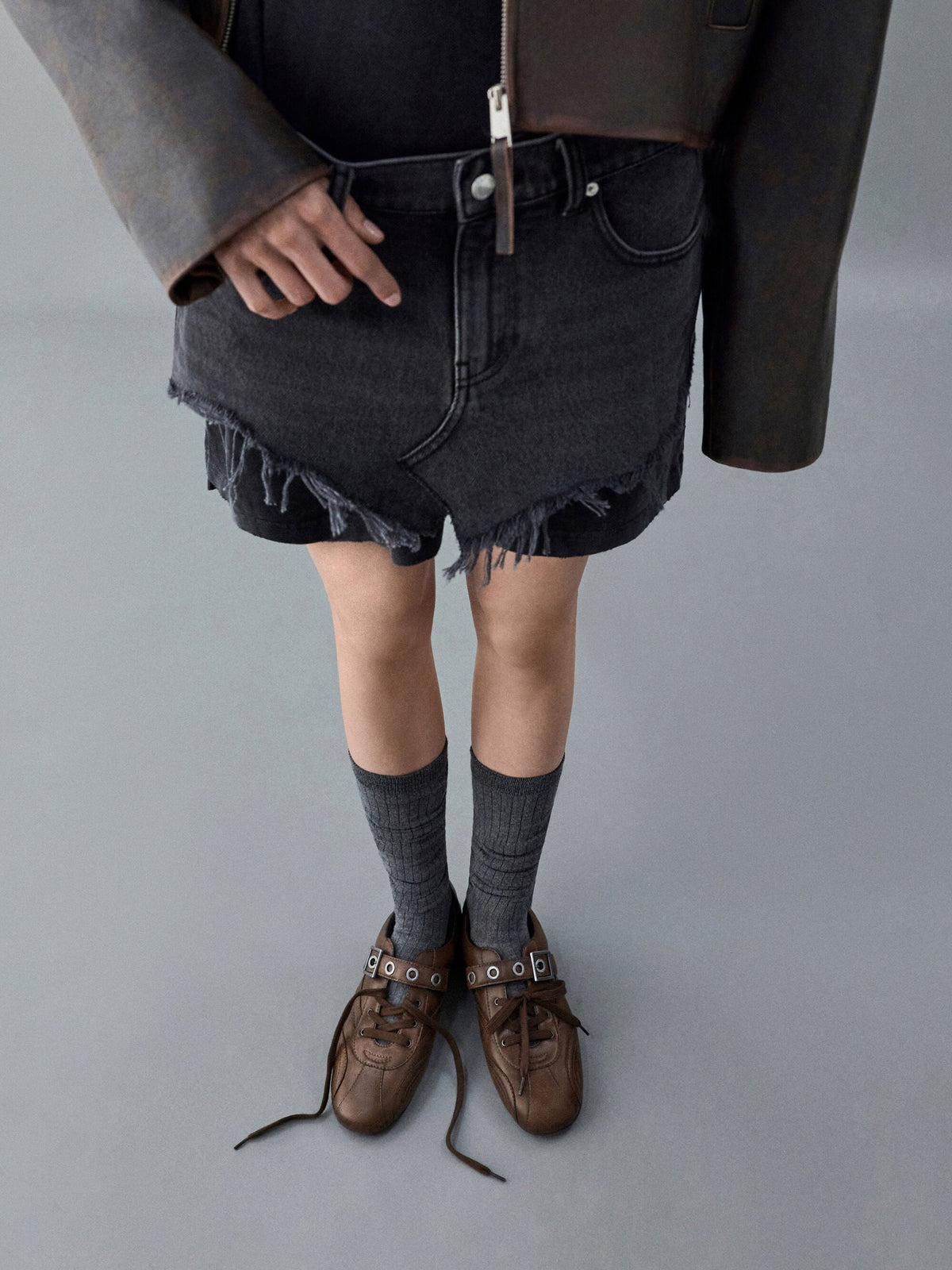 CHARLES & KEITH Special Offer / Jollie Grommet Mary Jane Sneakers - Dark Brown