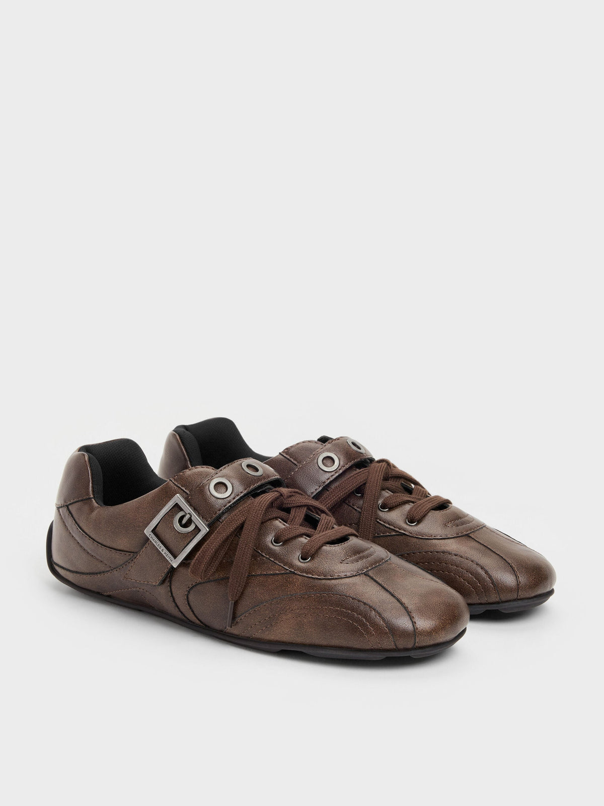 CHARLES & KEITH Special Offer / Jollie Grommet Mary Jane Sneakers - Dark Brown