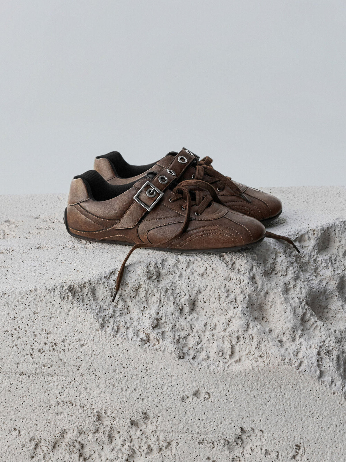 CHARLES & KEITH Special Offer / Jollie Grommet Mary Jane Sneakers - Dark Brown