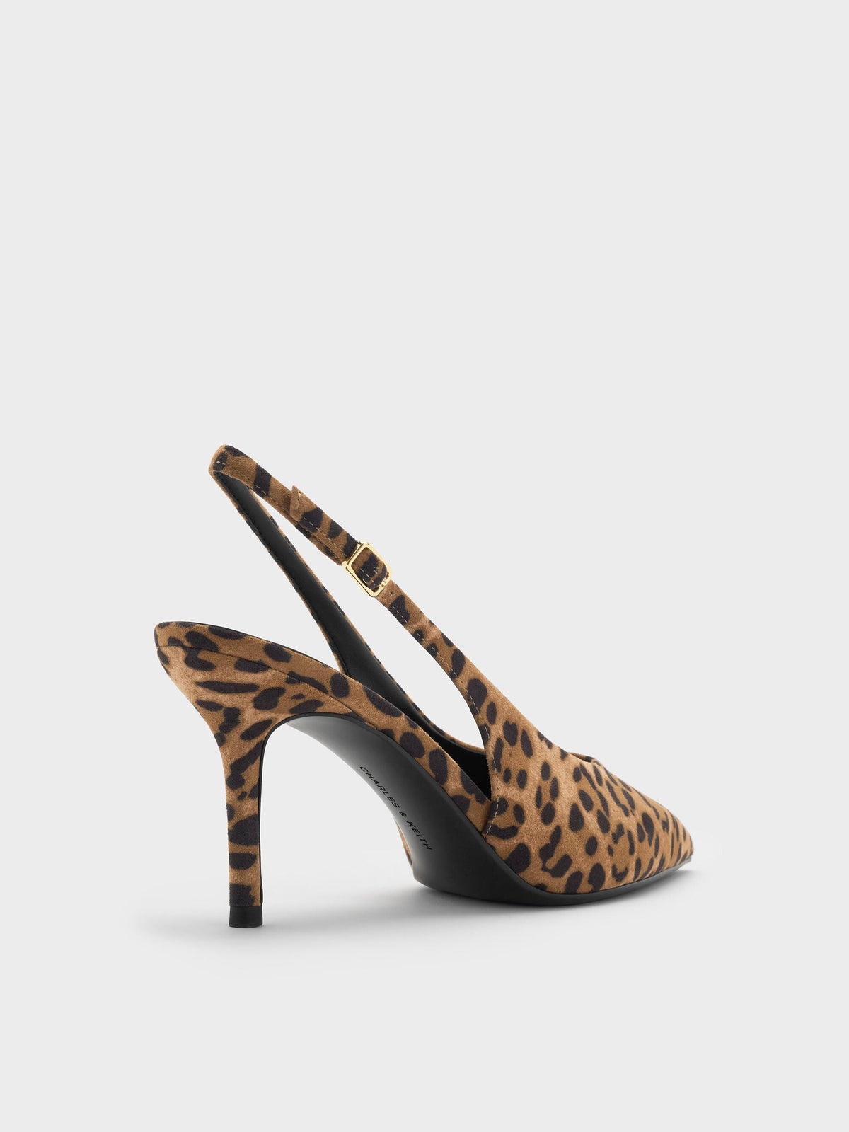 CHARLES & KEITH Best Seller / Emelia Leopard-Print Slingback Pumps - Animal Print Natural
