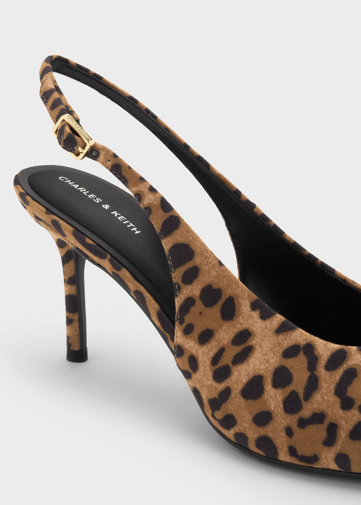 CHARLES & KEITH Best Seller / Emelia Leopard-Print Slingback Pumps - Animal Print Natural