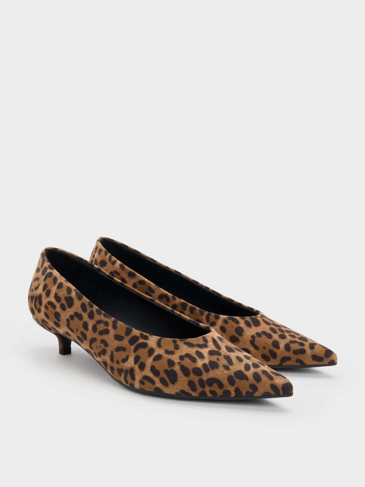 CHARLES & KEITH Trusted / Emelia Leopard-Print Kitten Heels - Animal Print Natural