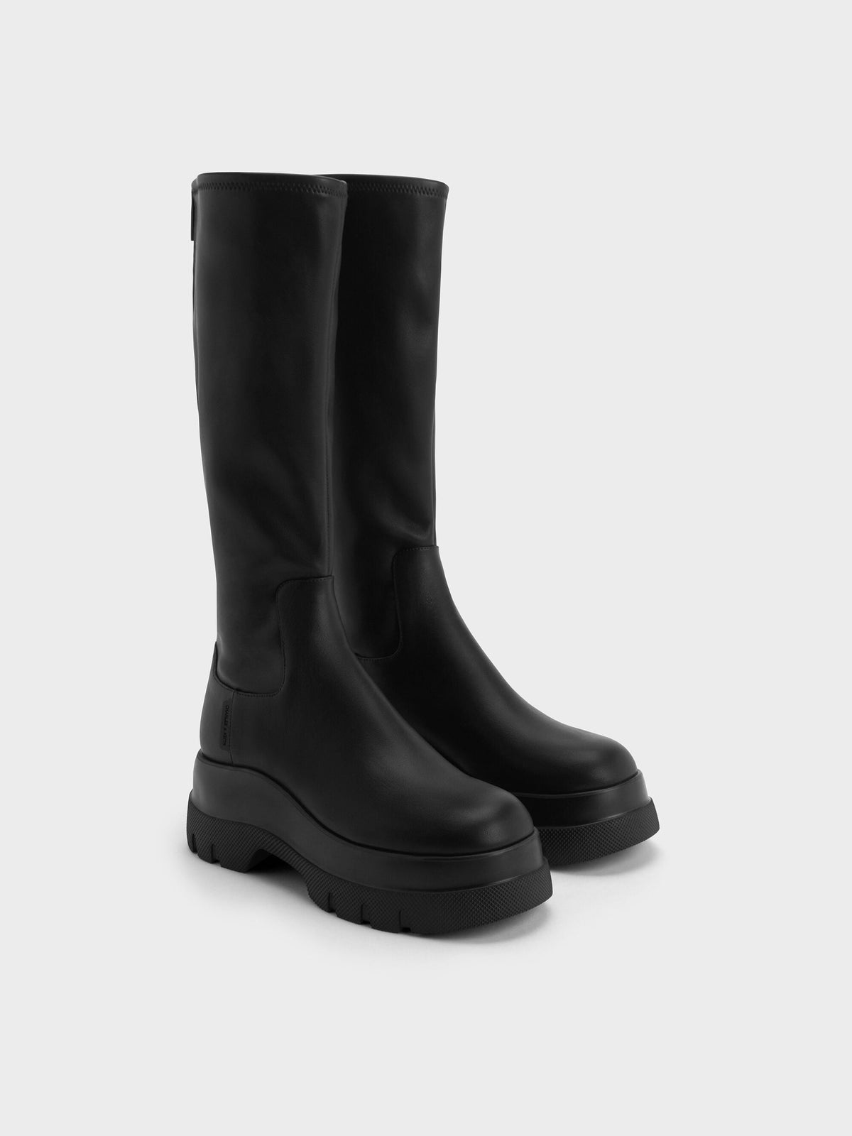 CHARLES & KEITH Best Seller / Leoi Chunky Knee-High Boots - Black