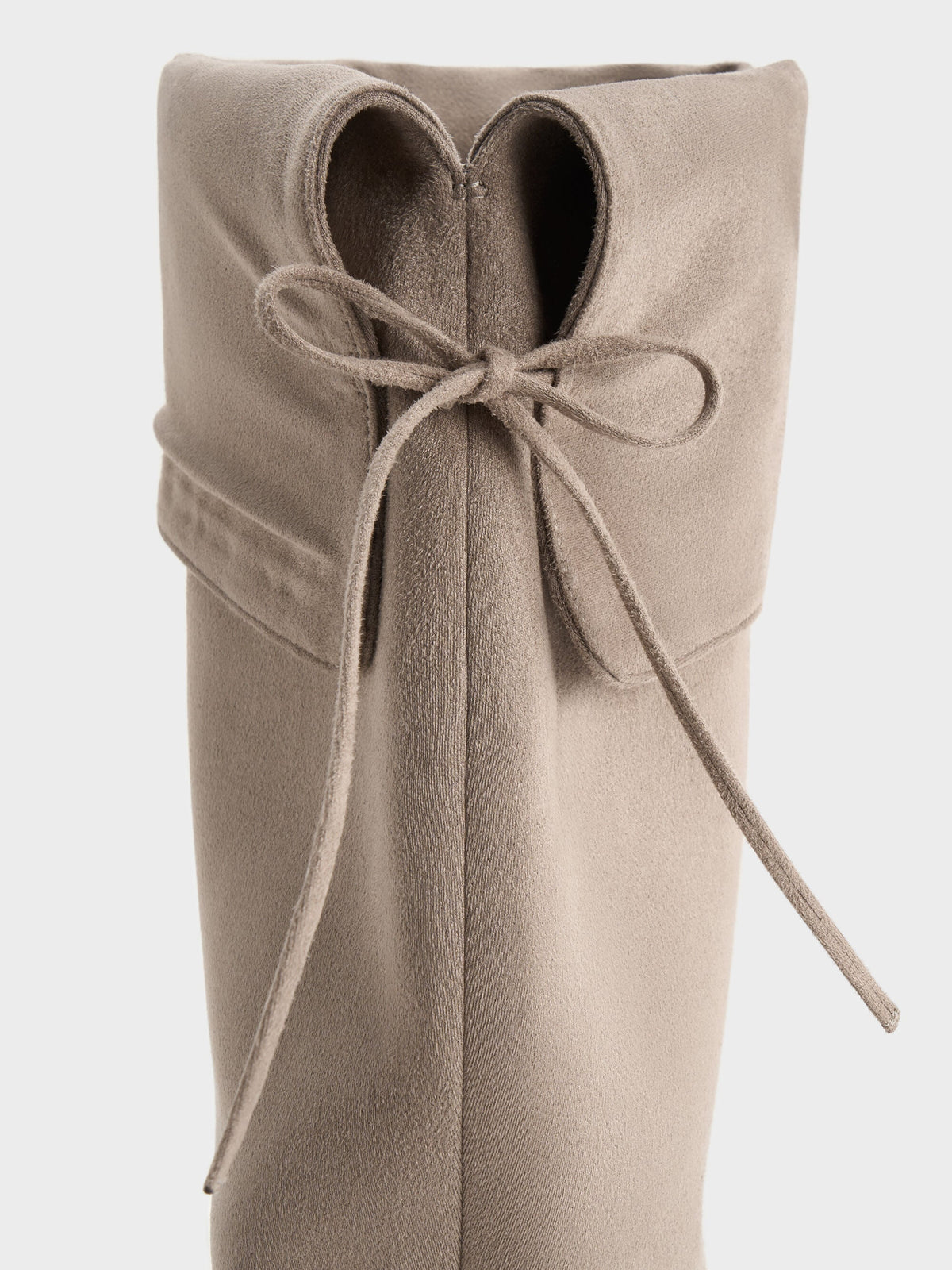 CHARLES & KEITH Trusted / Louisa Faux Suede Fold-Over Thigh-High Boots - Taupe