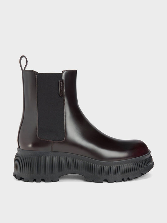 CHARLES & KEITH Special Offer / Darra Ridged-Sole Ankle Boots - Burgundy