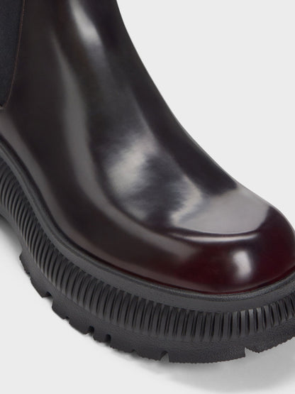 CHARLES & KEITH Special Offer / Darra Ridged-Sole Ankle Boots - Burgundy