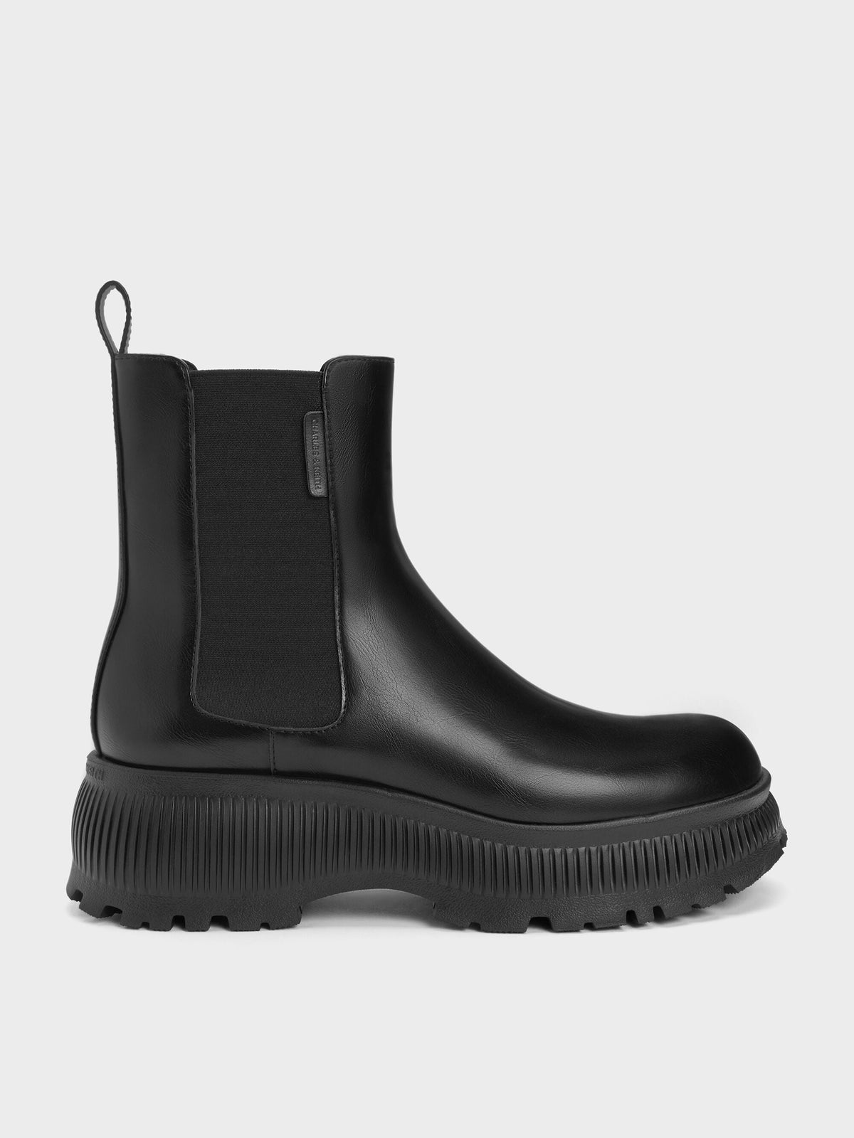 CHARLES & KEITH Exclusive / Darra Ridged-Sole Ankle Boots - Black