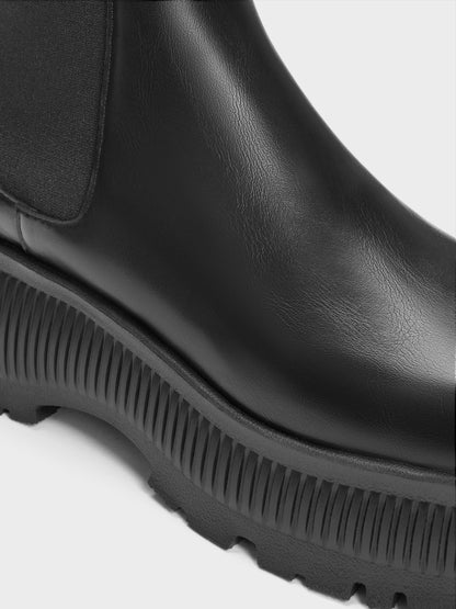 CHARLES & KEITH Exclusive / Darra Ridged-Sole Ankle Boots - Black