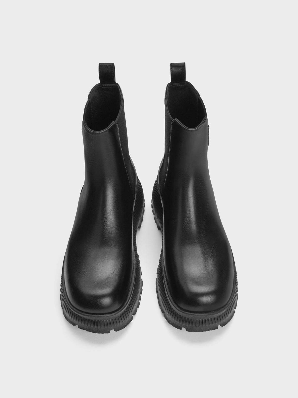 CHARLES & KEITH Exclusive / Darra Ridged-Sole Ankle Boots - Black