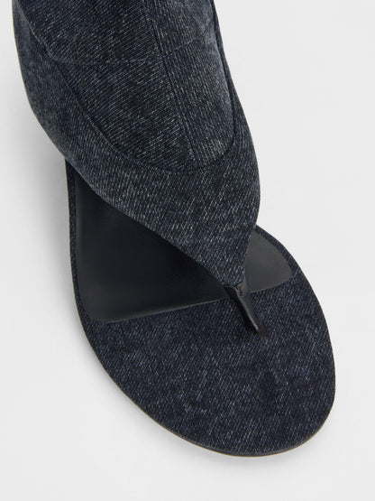 CHARLES & KEITH Trusted / Aether Denim Thong Boots - Dark Blue