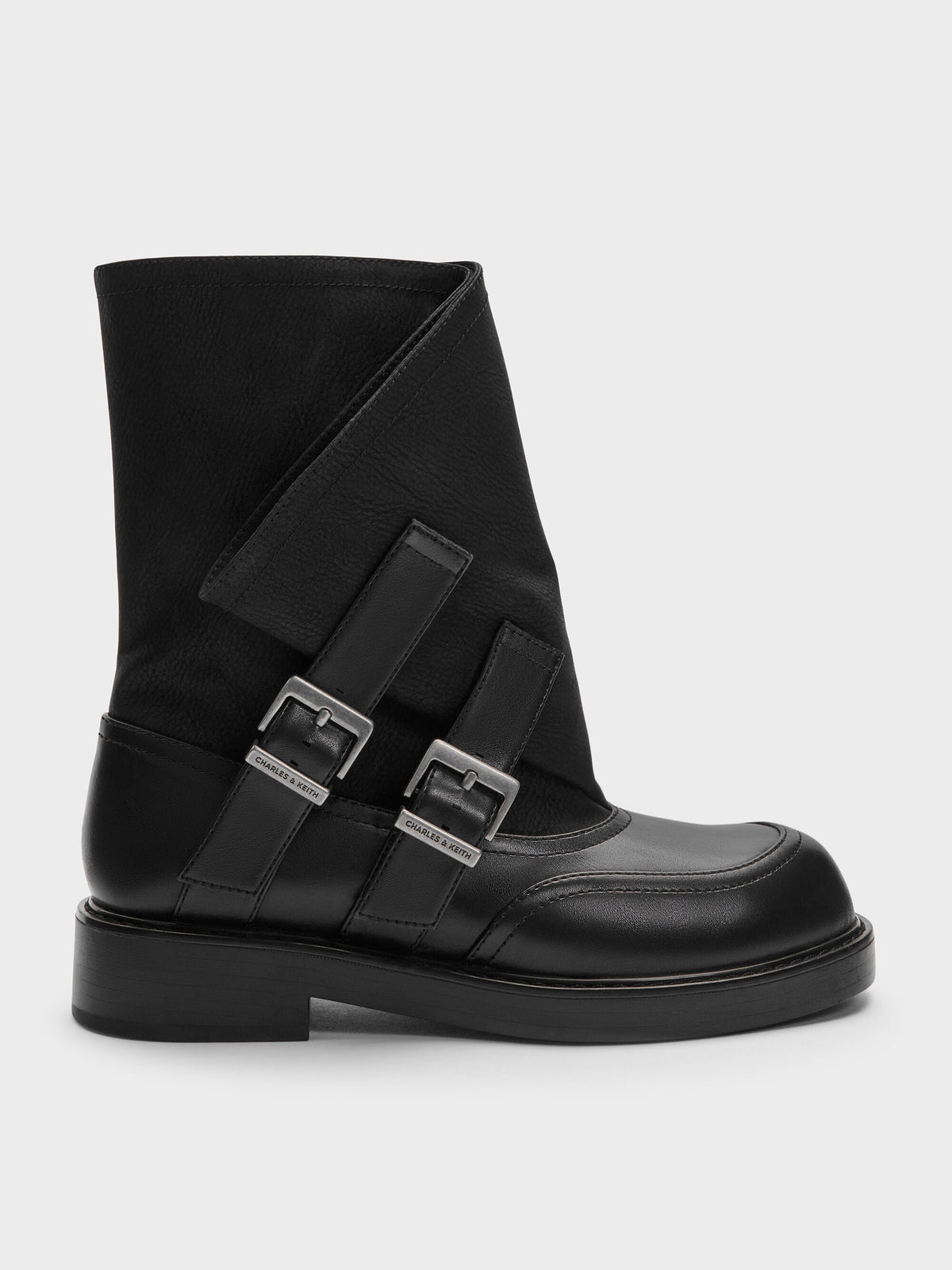 CHARLES & KEITH Discount / Aether Buckled Calf Boots - Black