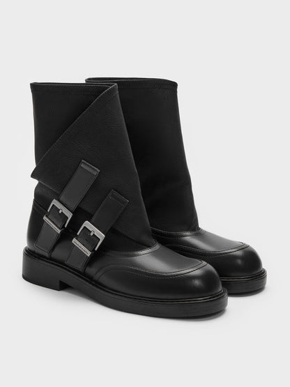 CHARLES & KEITH Discount / Aether Buckled Calf Boots - Black