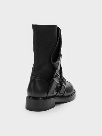 CHARLES & KEITH Discount / Aether Buckled Calf Boots - Black