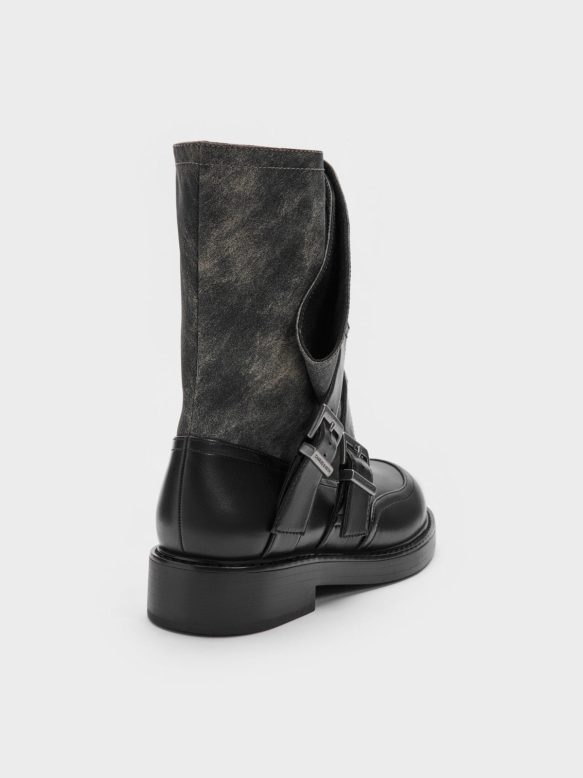 CHARLES & KEITH Recommended / Aether Buckled Calf Boots - Dark Grey