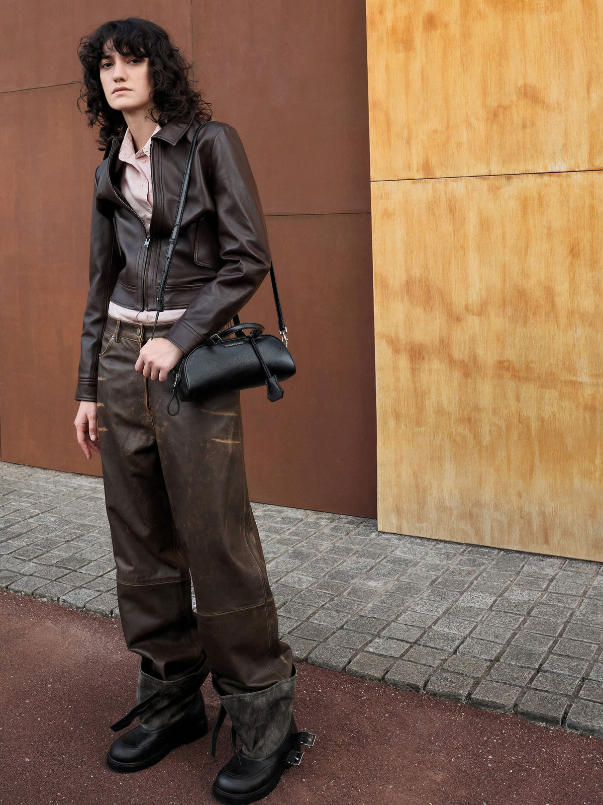 CHARLES & KEITH Recommended / Aether Buckled Calf Boots - Dark Grey