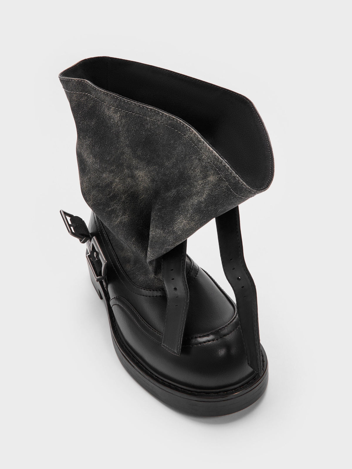 CHARLES & KEITH Recommended / Aether Buckled Calf Boots - Dark Grey