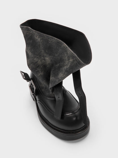 CHARLES & KEITH Recommended / Aether Buckled Calf Boots - Dark Grey