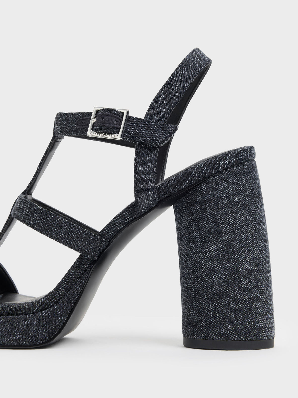 CHARLES & KEITH Great Value / Aether Denim Platform Sandals - Dark Blue