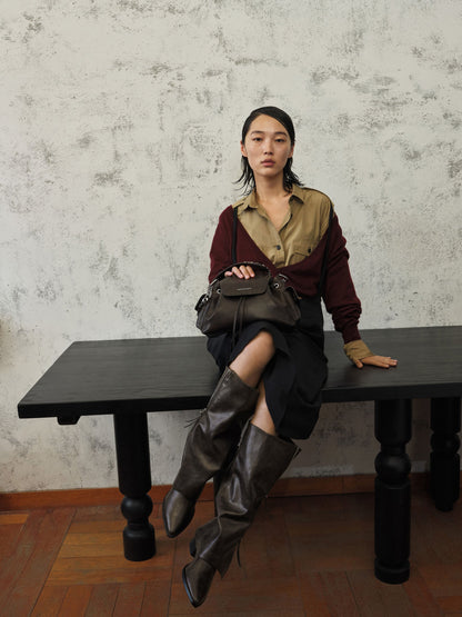 CHARLES & KEITH Hot Sale / Aether Tassel-Zip Knee-High Boots - Dark Brown