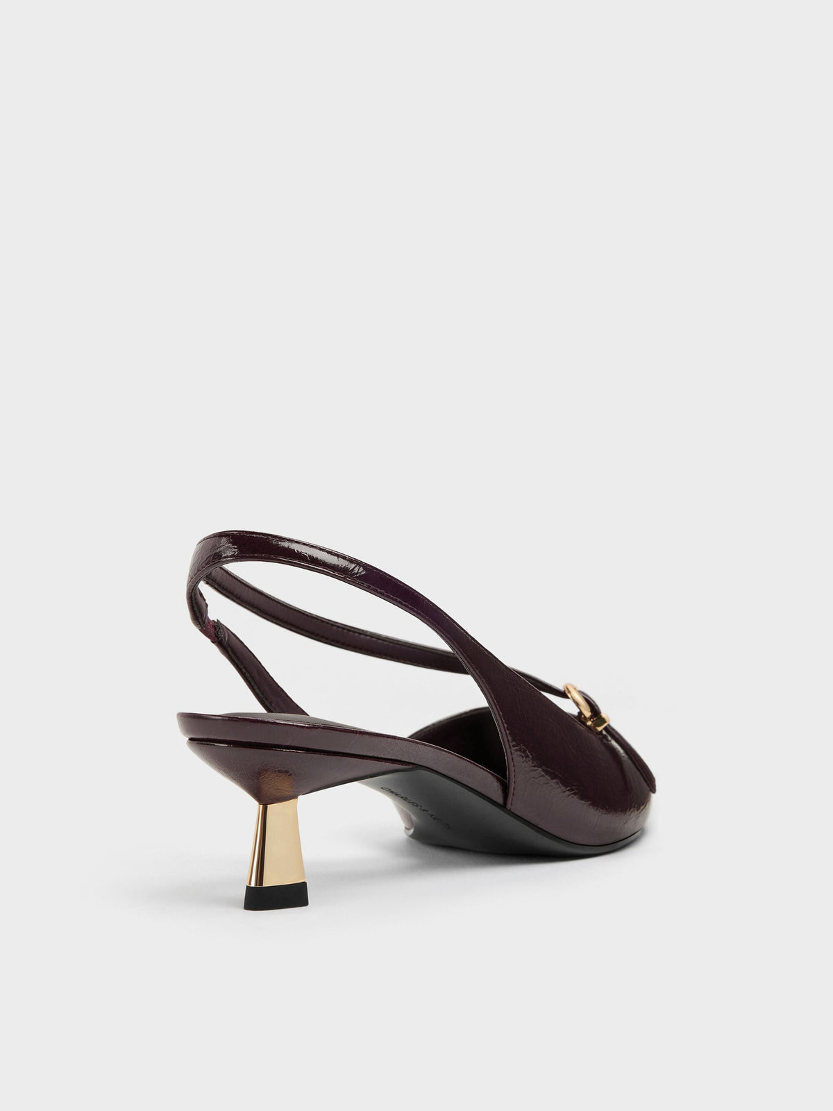 CHARLES & KEITH Featured / Asymmetric D'Orsay Slingback Pumps - Burgundy