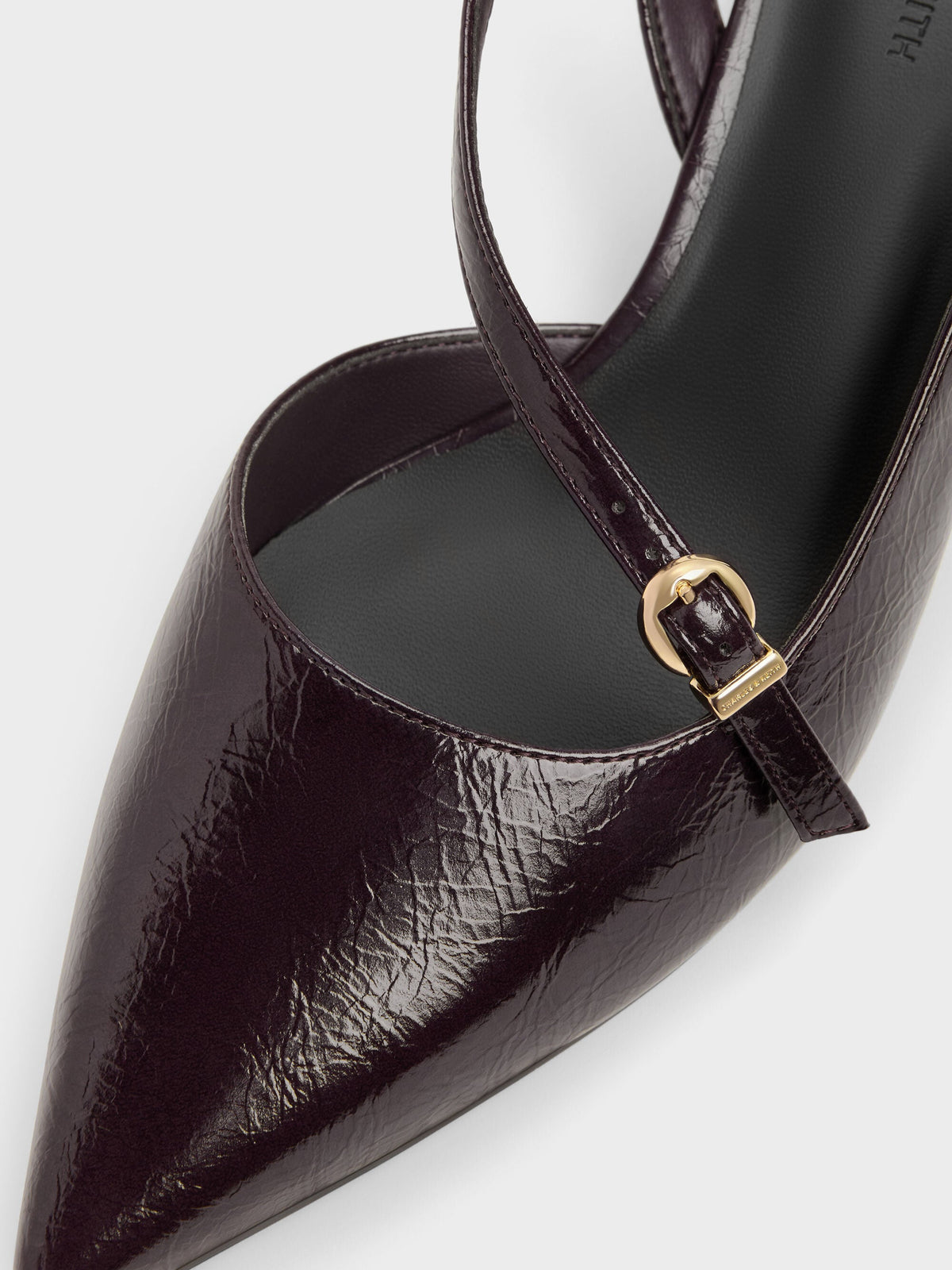 CHARLES & KEITH Featured / Asymmetric D'Orsay Slingback Pumps - Burgundy