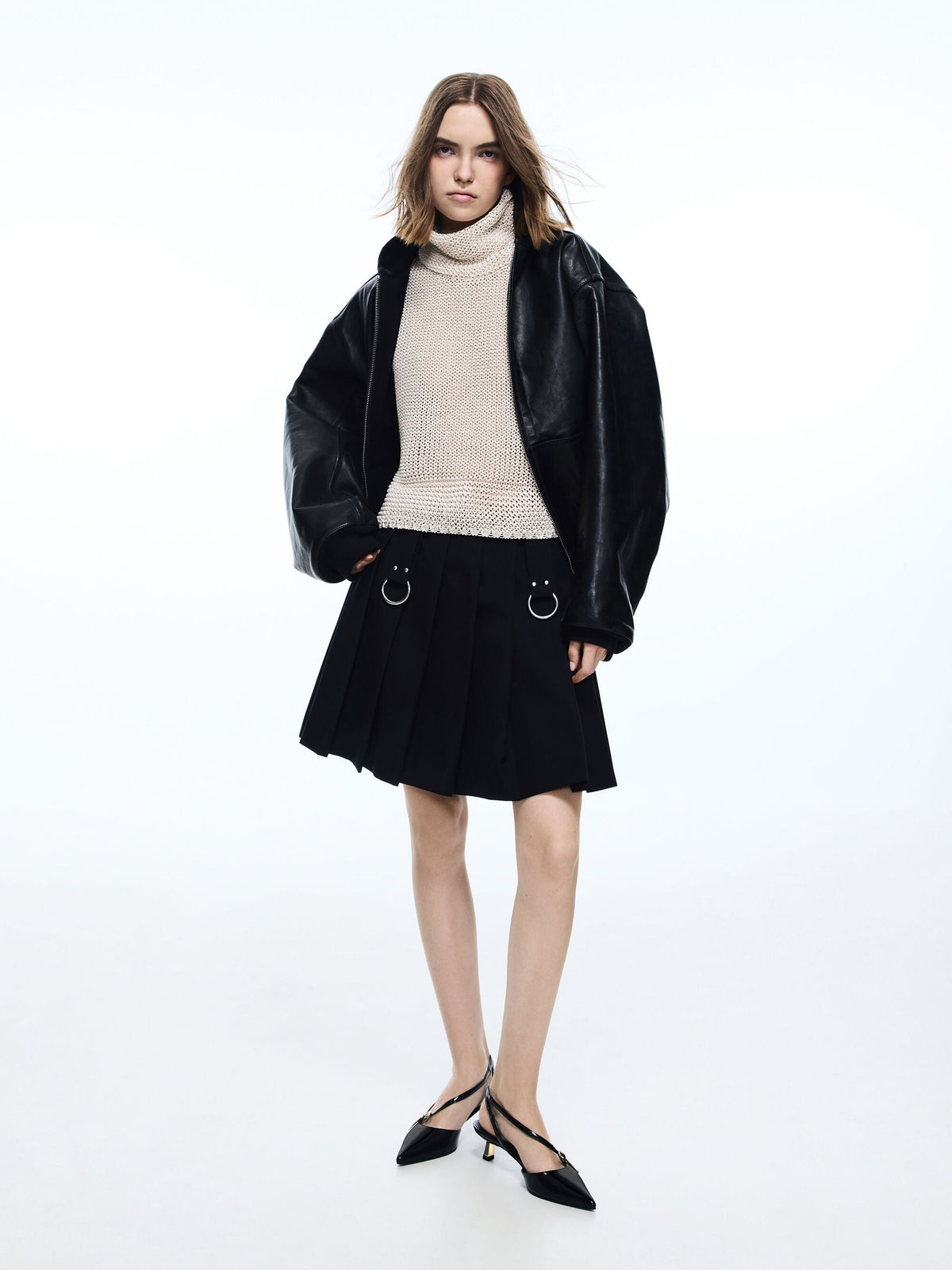 CHARLES & KEITH Latest / Asymmetric D'Orsay Slingback Pumps - Black Box