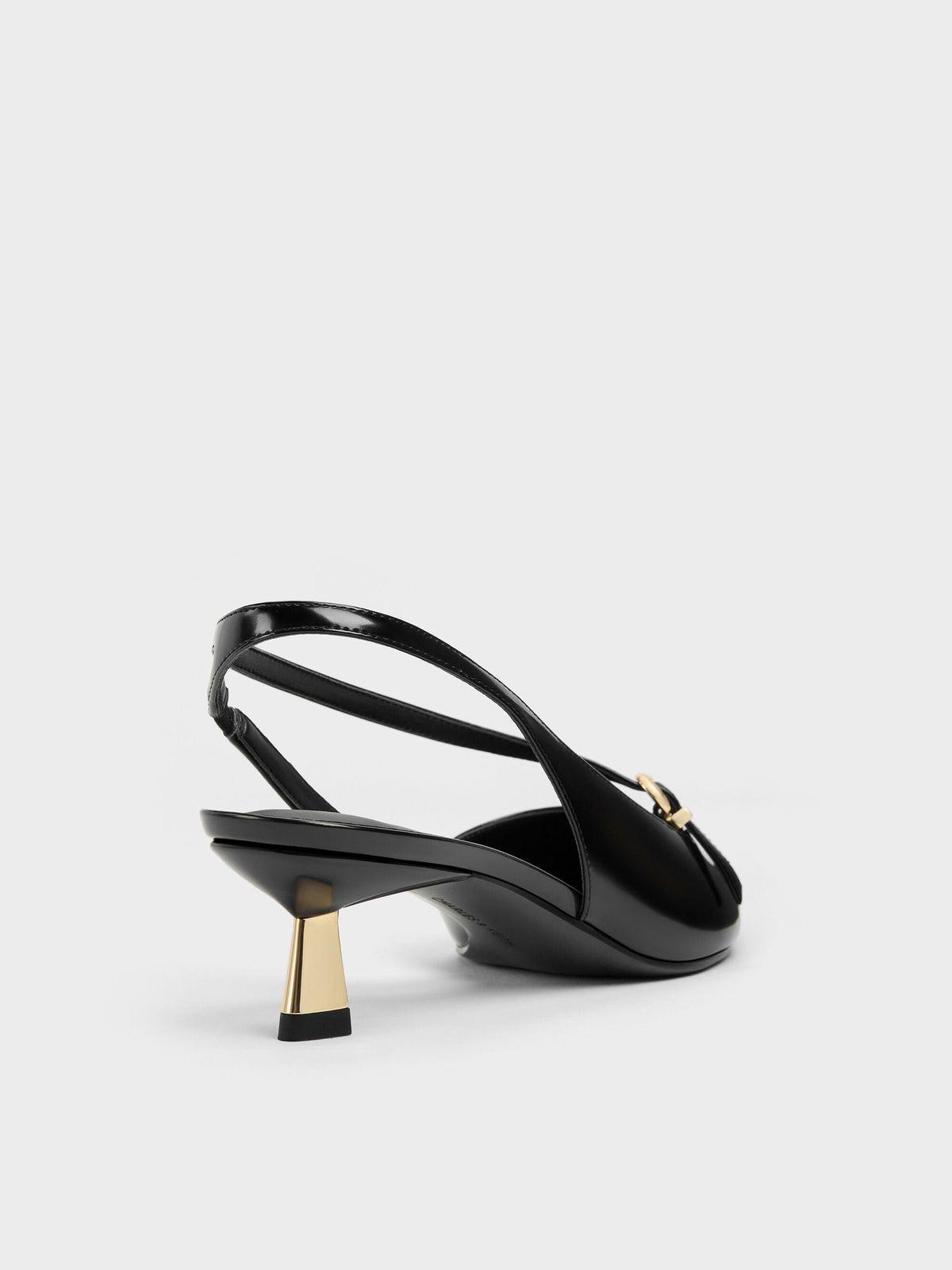 CHARLES & KEITH Latest / Asymmetric D'Orsay Slingback Pumps - Black Box