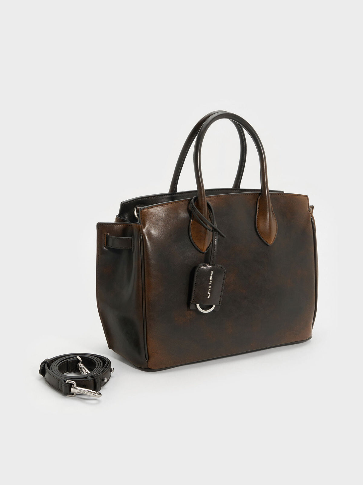 CHARLES & KEITH Essential / Large Ginevra Tote Bag - Brown
