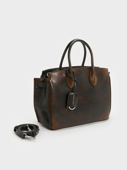 CHARLES & KEITH Essential / Large Ginevra Tote Bag - Brown
