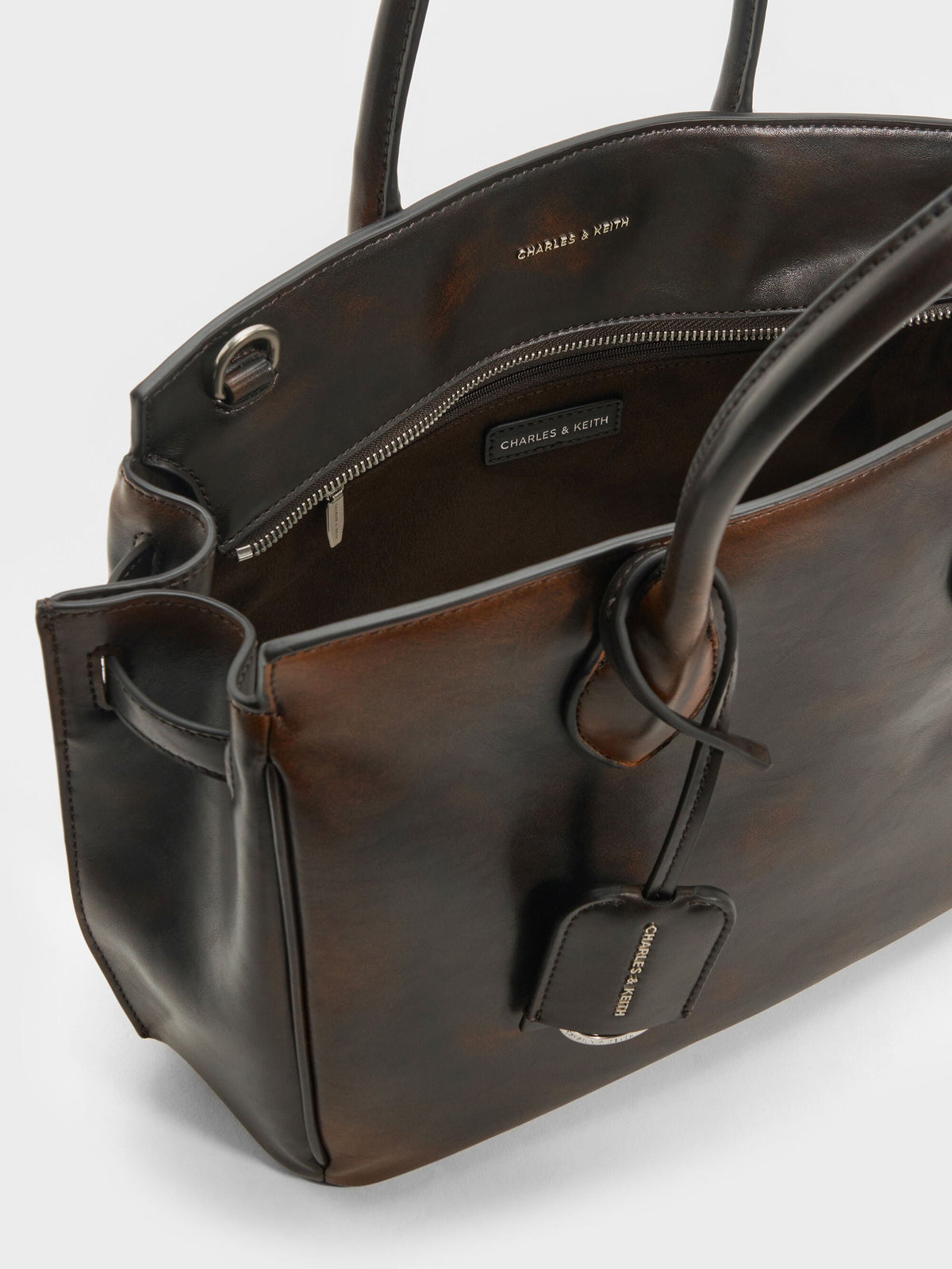 CHARLES & KEITH Essential / Large Ginevra Tote Bag - Brown