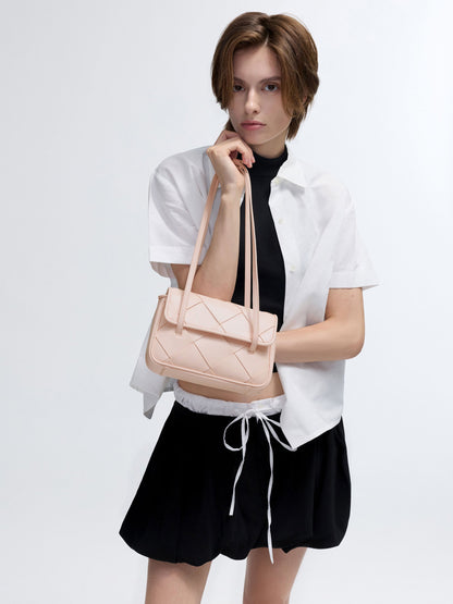 CHARLES & KEITH Trending / Maribel Woven Shoulder Bag - Soft Pink
