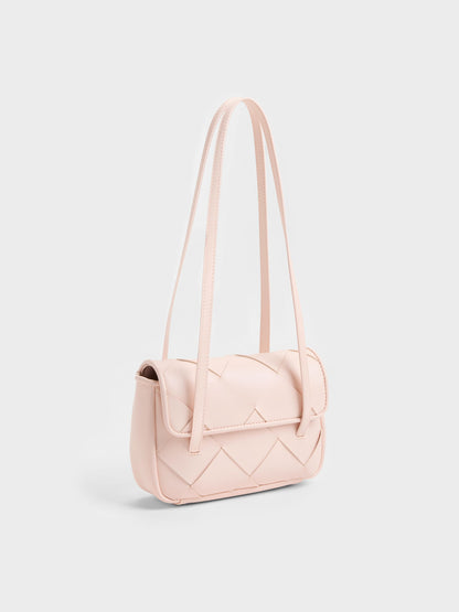 CHARLES & KEITH Trending / Maribel Woven Shoulder Bag - Soft Pink
